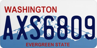 WA license plate AXS6809
