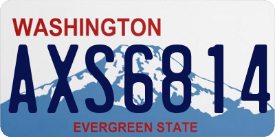 WA license plate AXS6814