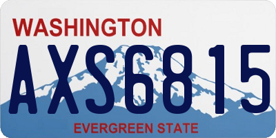 WA license plate AXS6815