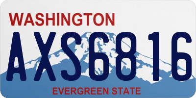 WA license plate AXS6816