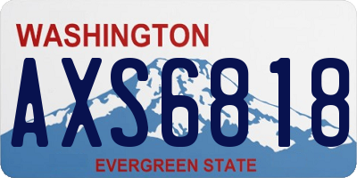WA license plate AXS6818
