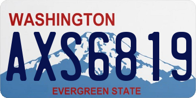 WA license plate AXS6819