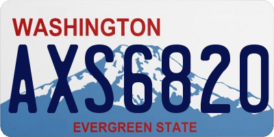 WA license plate AXS6820