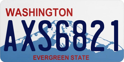 WA license plate AXS6821