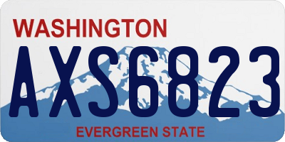 WA license plate AXS6823