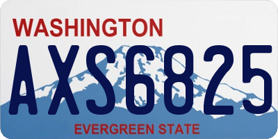 WA license plate AXS6825