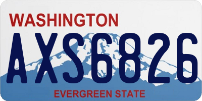 WA license plate AXS6826