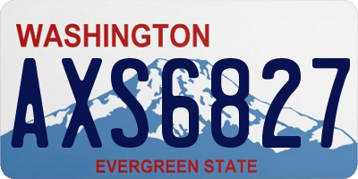 WA license plate AXS6827