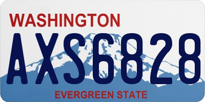 WA license plate AXS6828