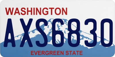 WA license plate AXS6830