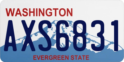 WA license plate AXS6831