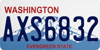 WA license plate AXS6832
