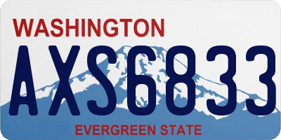WA license plate AXS6833