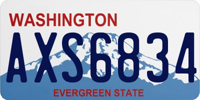 WA license plate AXS6834