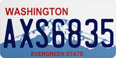 WA license plate AXS6835