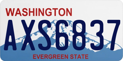 WA license plate AXS6837
