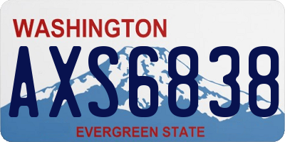WA license plate AXS6838