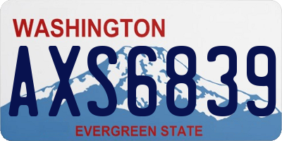WA license plate AXS6839