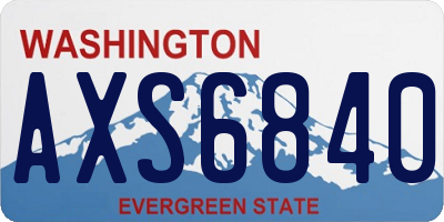WA license plate AXS6840
