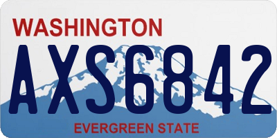 WA license plate AXS6842
