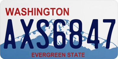 WA license plate AXS6847