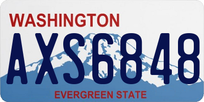 WA license plate AXS6848