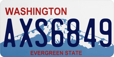 WA license plate AXS6849