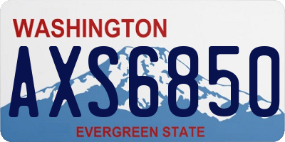 WA license plate AXS6850