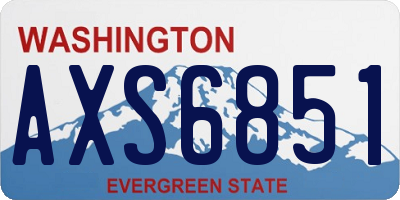WA license plate AXS6851