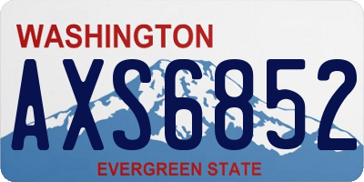 WA license plate AXS6852