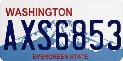 WA license plate AXS6853