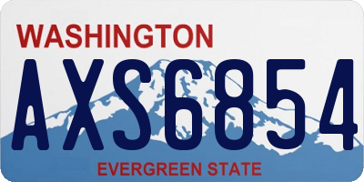 WA license plate AXS6854