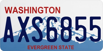 WA license plate AXS6855