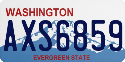 WA license plate AXS6859
