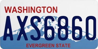 WA license plate AXS6860