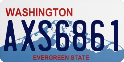 WA license plate AXS6861