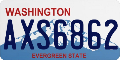 WA license plate AXS6862