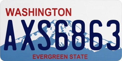 WA license plate AXS6863
