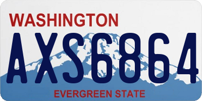 WA license plate AXS6864