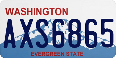 WA license plate AXS6865