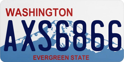 WA license plate AXS6866
