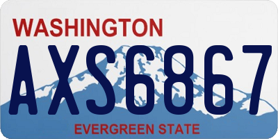 WA license plate AXS6867