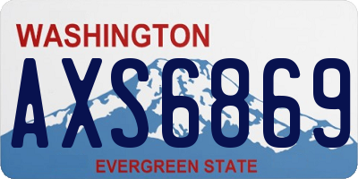 WA license plate AXS6869