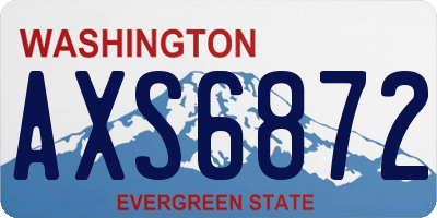 WA license plate AXS6872