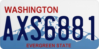 WA license plate AXS6881