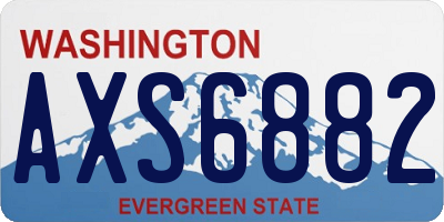 WA license plate AXS6882