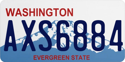 WA license plate AXS6884