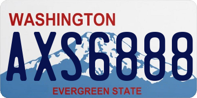 WA license plate AXS6888
