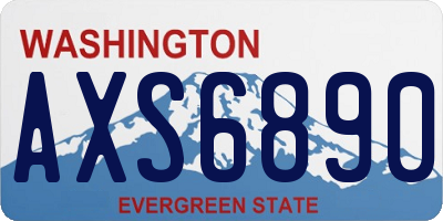 WA license plate AXS6890
