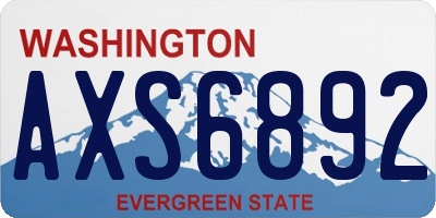WA license plate AXS6892